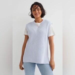 NWT H&M Light Blue Ribbed Knit Sweater Vest